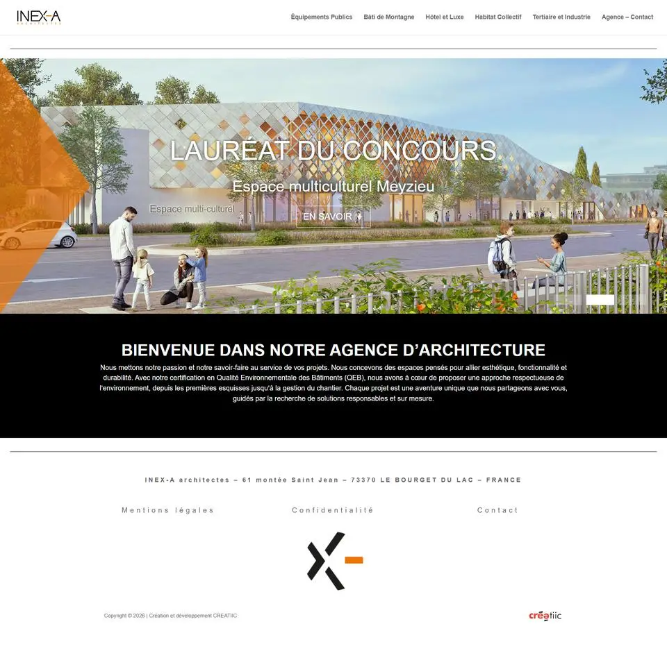 inexa-architectes.com : site internet réalisé par Créatiic