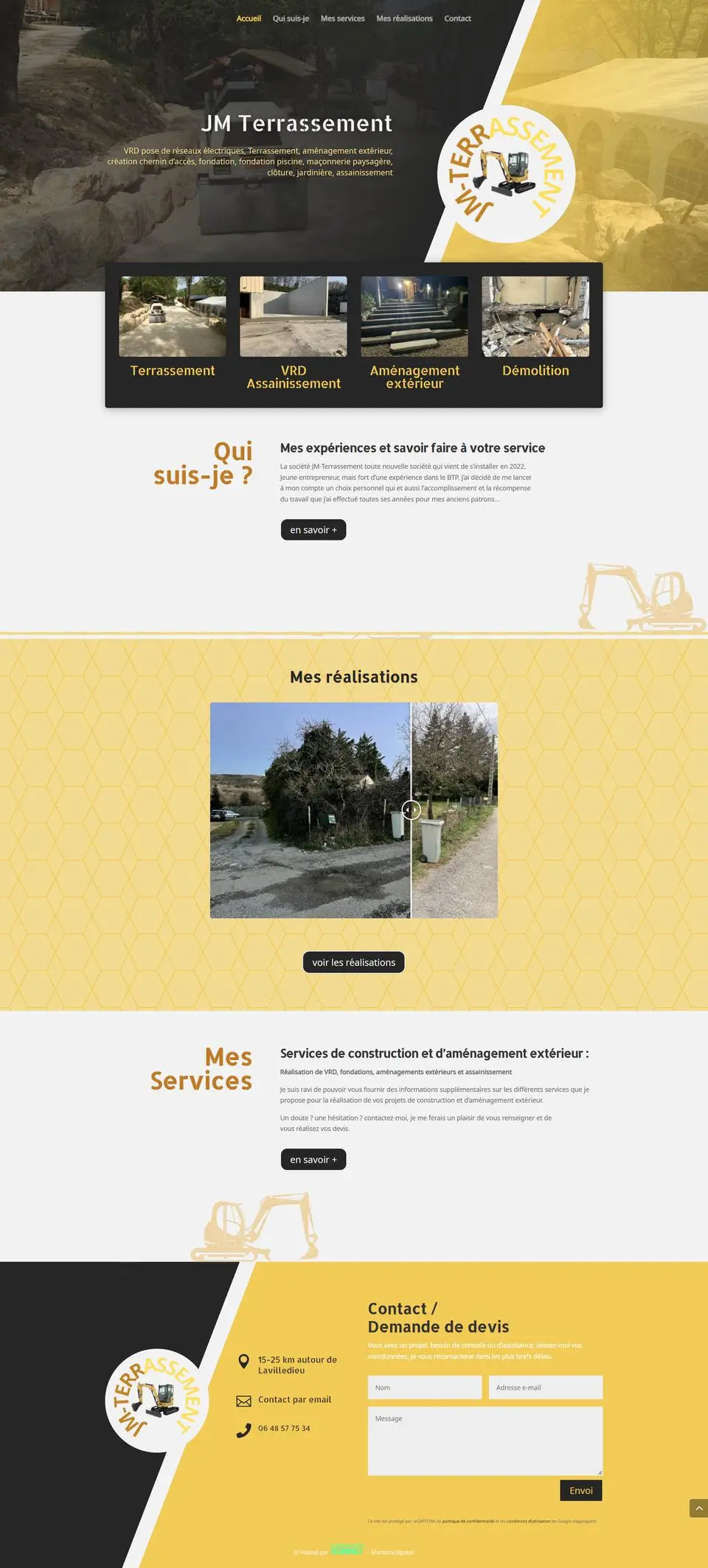 jmterrassement07.fr : site internet réalisé par Créatiic