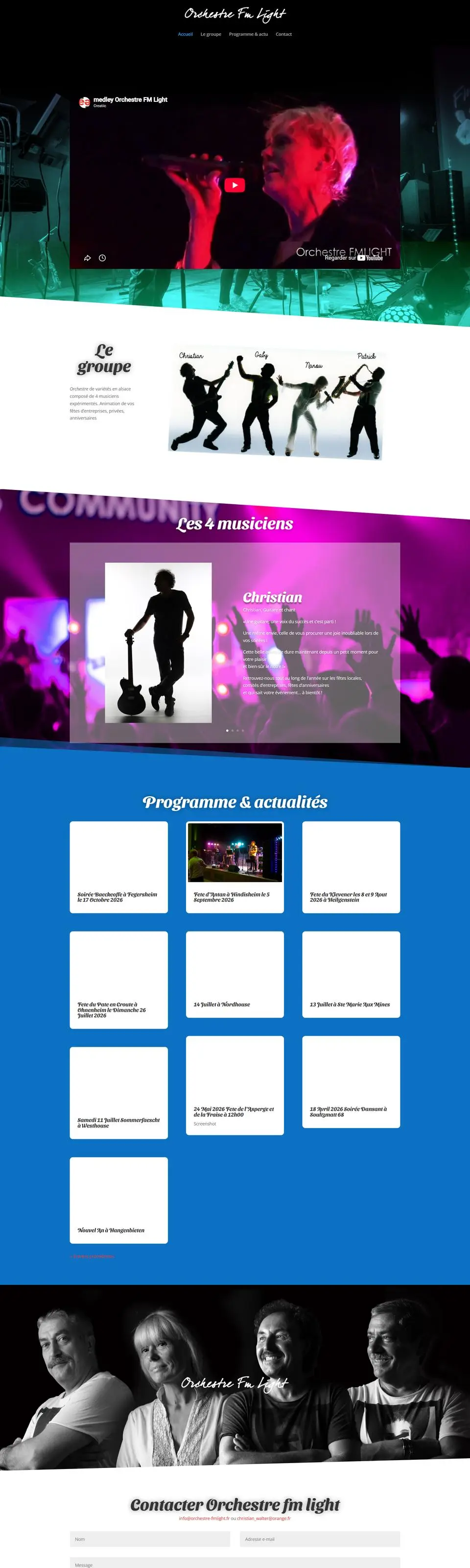 Orchestre FM Light, orchestre : site internet réalisé par Créatiic