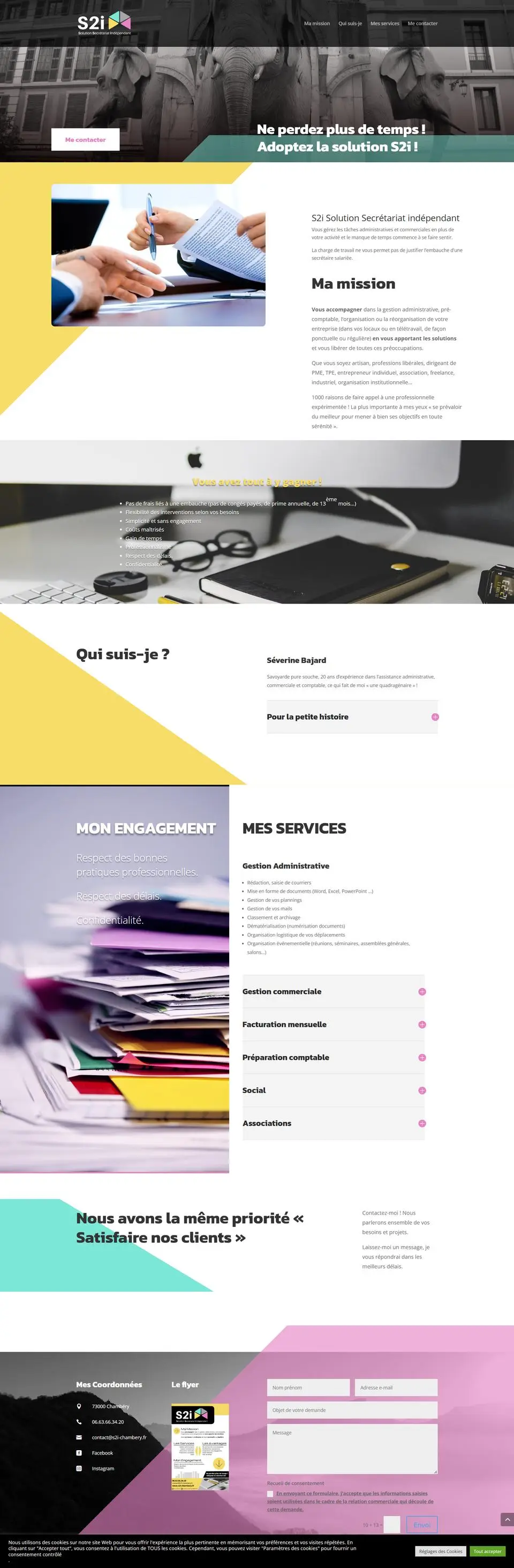 S2I Chambéry, secrétariat indépendant : site internet réalisé par Créatiic