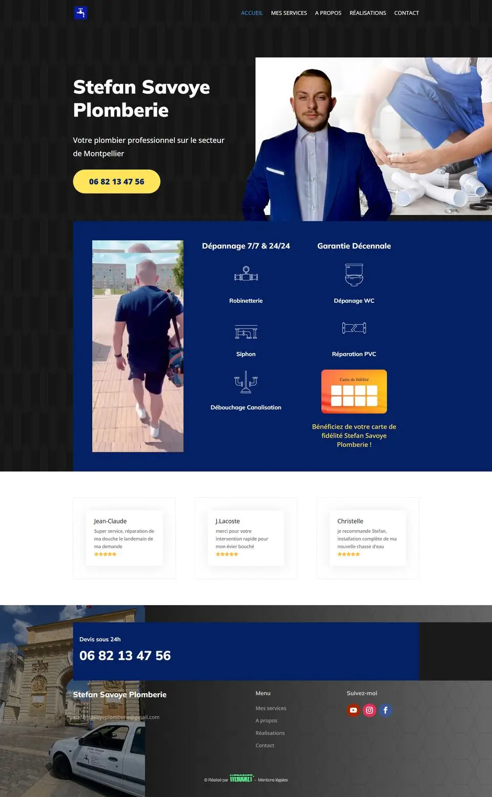 Stefan Savoye Plomberie, plomberie : site internet réalisé par Créatiic